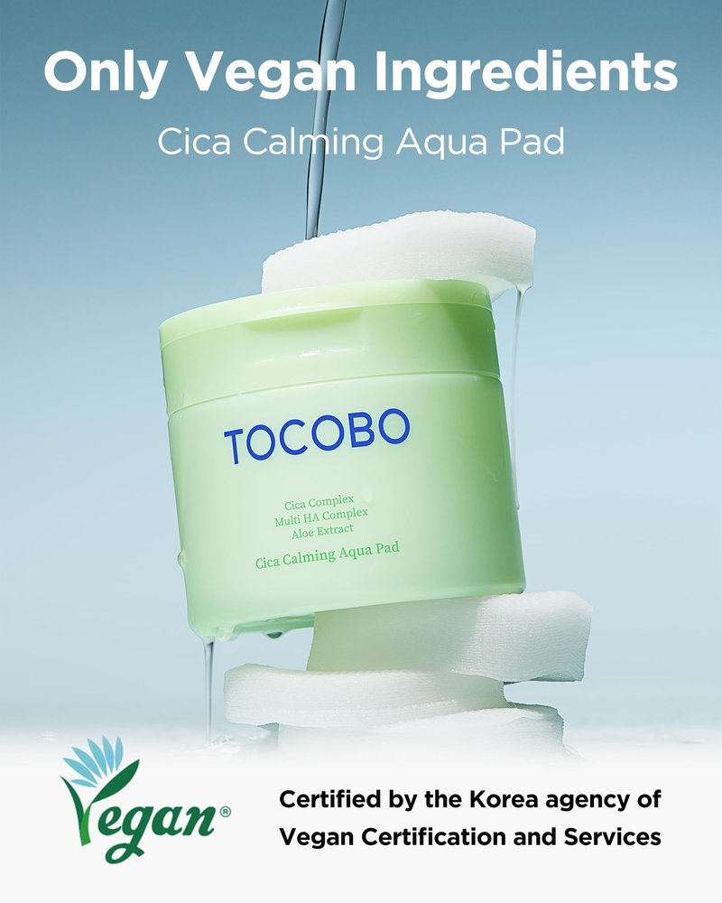 TOCOBO CICA Calming Aqua Toner Pad – Korean Vegan Dual-Sided Toner Pads with Fermented CICA, Aloe & Multi-Hyaluronic Acid – 3-Second Soothing and Cooling Care for Sensitive, Heated Skin, 60 Pads