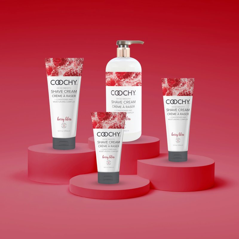 Coochy Shave Cream - Moisturizing Shave Lotion - Gentle Intimate Shaving Cream - For Bikini Area, Underarms, Legs & More - Rash-Free, Hydrating Formula - Berry Bliss - 32 oz