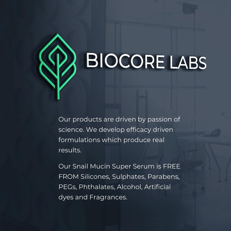 Advanced 3 IN 1 SNAIL MUCIN SUPER SERUM infused with FACELIFT Peptide by BIOCORE LABS™ Plumping,Moisturizing,Healing Serum for face 100ml 3.38 FL. OZ.
