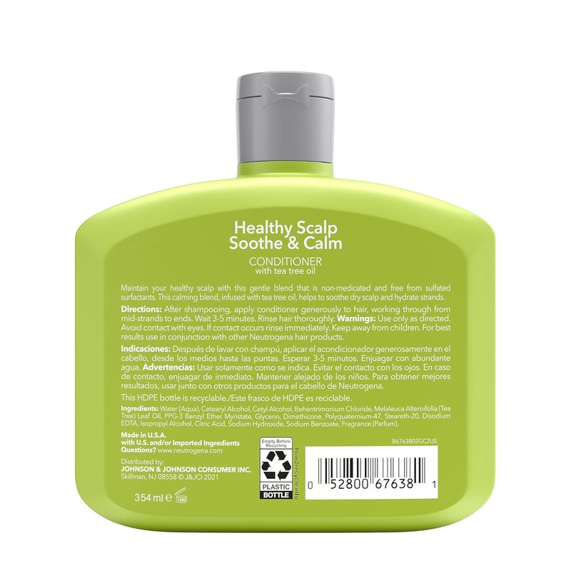Neutrogena Tea Tree Oil Conditioner - Soothing & Calming Formula for Healthy Hair | 12 fl oz, pH-Balanced, Paraben-Free