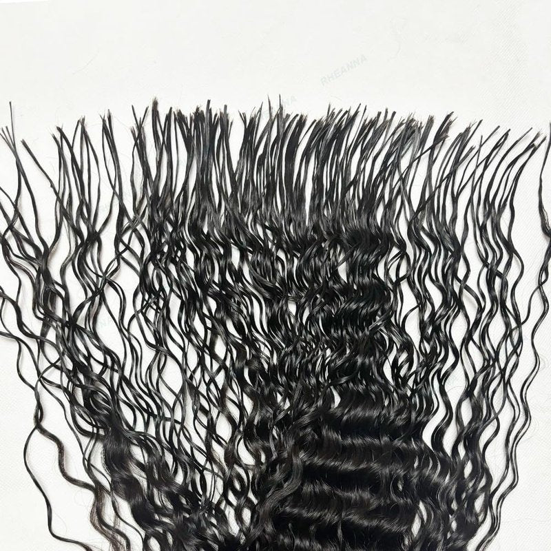 RHEANNA Pre-Divided Curly Bulk Human Hair For Boho Braids Loose Deep Wave Bulk Human Hair For Braiding Double Drawn Extensions (160 Roots)20inch/50g