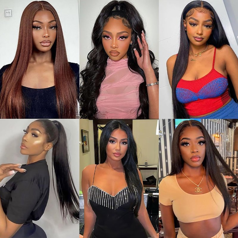 Veravicky Straight Bundles Human Hair 100% Unprocessed Brazilian Virgin Human Hair Bundles 18 Inch Straight Bundles Natural Black Color Double Weft Straight Bundles For Women