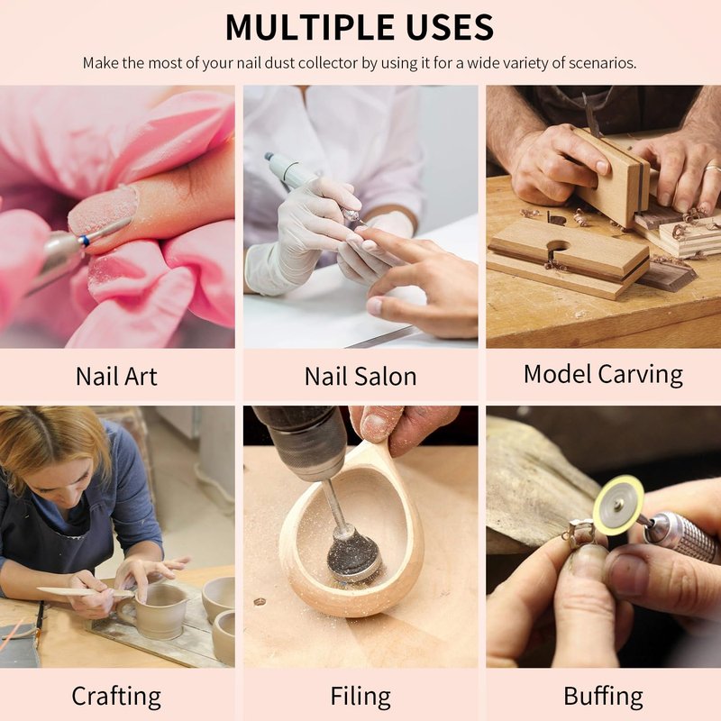 Powerful Nail Dust Collector Built in Table Desk Nail Vacuum Cleaner Professional Table Embedded Dust Extractor Vacuum Built in Desktop Nail Dust Collector Quiet Nail Fan Acrylic Nail Tools
