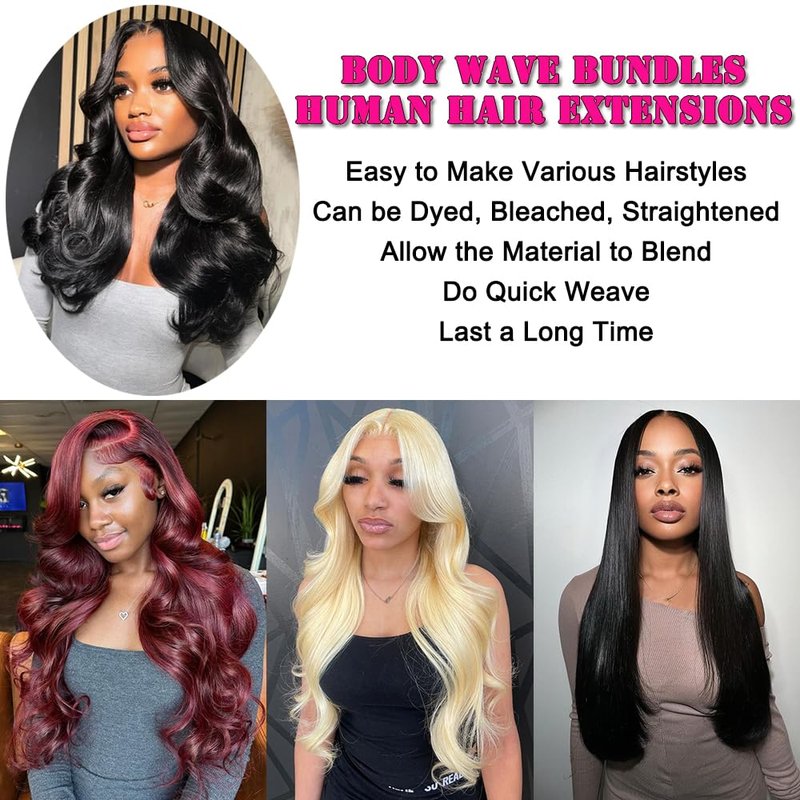 12A Human Hair Bundles 100g Body Wave Bundles Human Hair Extensions 18 Inch Brazilian Virgin Body Wave 1 Piece Deal Unprocessed Brazilian Quick Weave Extensions Natural Black