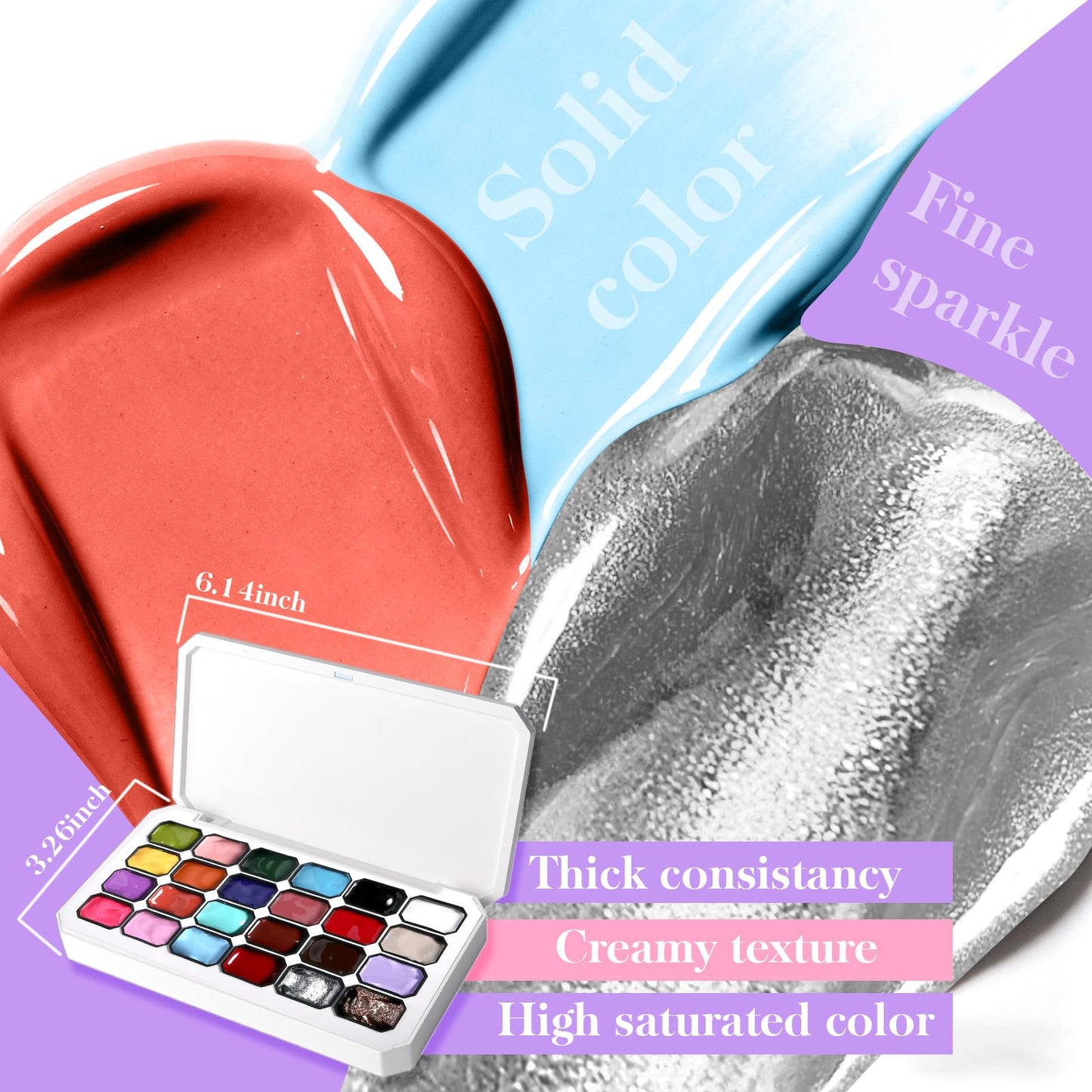 U-Shinein 24 Colors Gradient Nail Gel Palette,Hema&TPO Free,Ombre Gel Nail