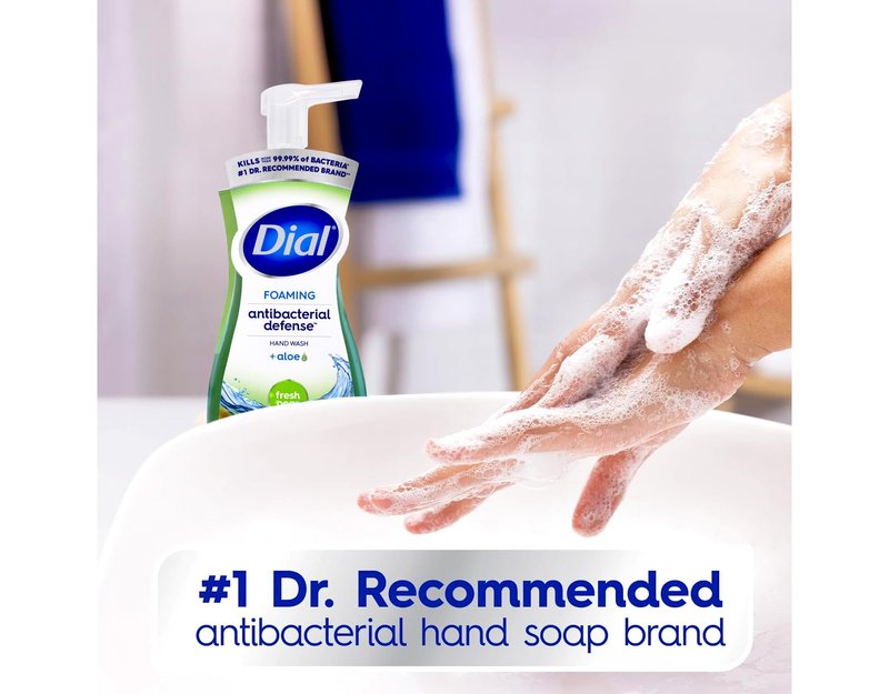 Dial Foaming Antibacterial Defense Hand Wash Fresh Pear Scent With Aloe Pump Bottle 7.5 fl oz (Pack of 3)