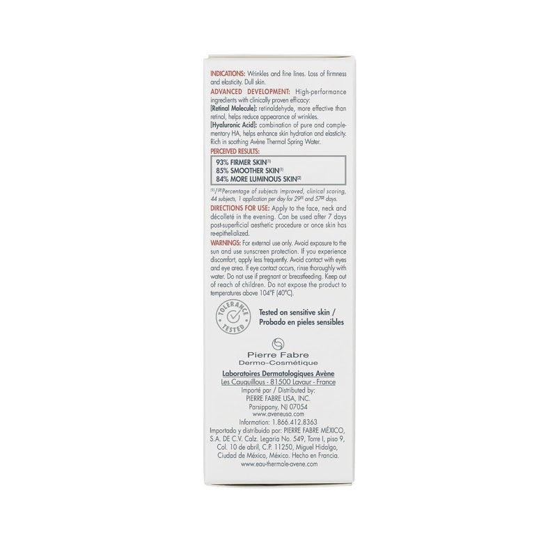 Avène Retrinal 0.1% Intensive Multi-Corrective Cream, Retinal Face Cream Formulated with Retinaldehyde, Niacinamide & Hyaluronic Acid, Anti-aging Cream Visibly Reduces Wrinkles & Fine Lines, 0.5 Fl Oz