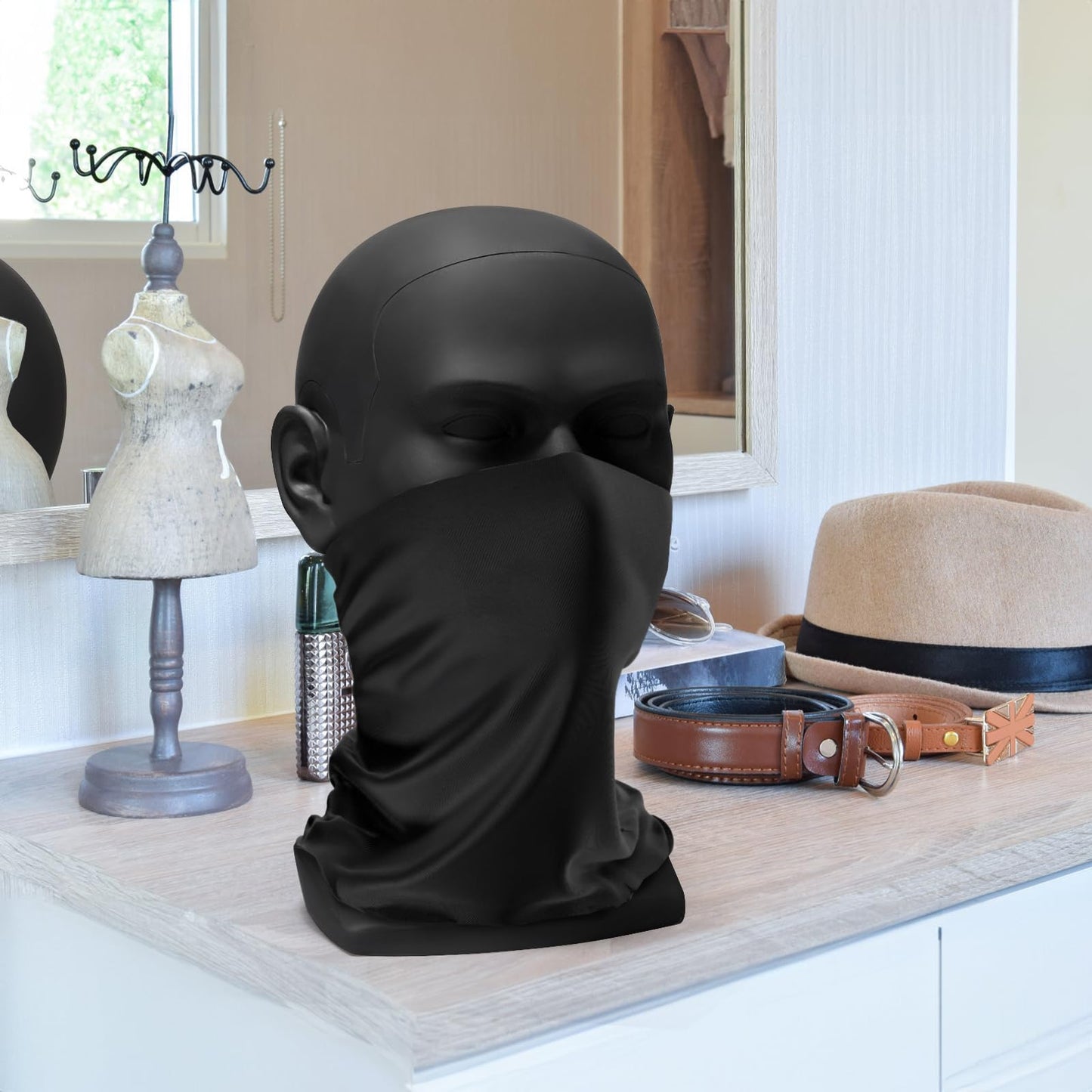 ZOOFOX Male Mannequin Head for Hats, PVC Manikin Head with Mount Hole, Professional Display Styling Head for Wigs, Hats, Scarfs, Headphone, Sunglasses, Headdress