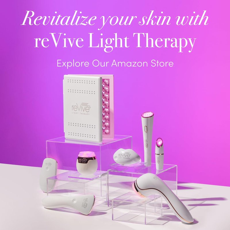 Revive Light Therapy Lux Collection Soniqué Mini, Rechargeable Sonic Face Cleanser Brush with Medical-Grade Blue & Red Light Therapy for Face, Wrinkle Care, Water-Resistant, FSA HSA Eligible