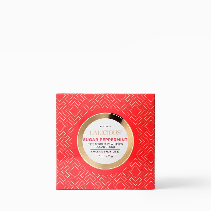 LALICIOUS Sugar Peppermint Exfoliating & Moisturizing Body Scrub | Coconut Oil | Pre-Shave Scrub for Ingrown Hairs & Razor Bumps | Gently Buffs & Smooths Sensitive Skin | No Parabens | Large 16oz