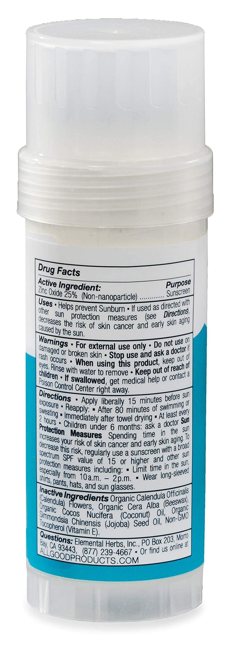 All Good Sports Mineral Sunscreen Butter Stick for Face, Nose, Ears - UVA/UVB Broad Spectrum SPF 50, Coral Reef Friendly, Water Resistant, Zinc Oxide, Coconut Oil, Beeswax, Vitamin E (2.75 oz)(2-pack)