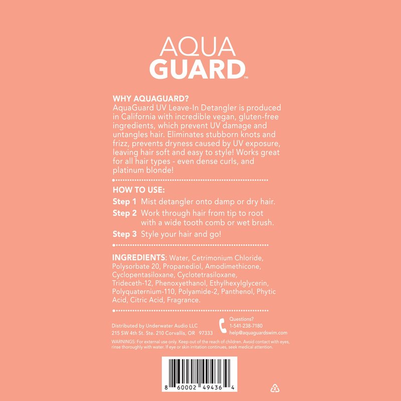 AQUA GUARD After-Swim UV Leave-In Detangler – Quick & Easy Detangling After Every Swim – Paraben & Gluten Free, Vegan, Color Safe