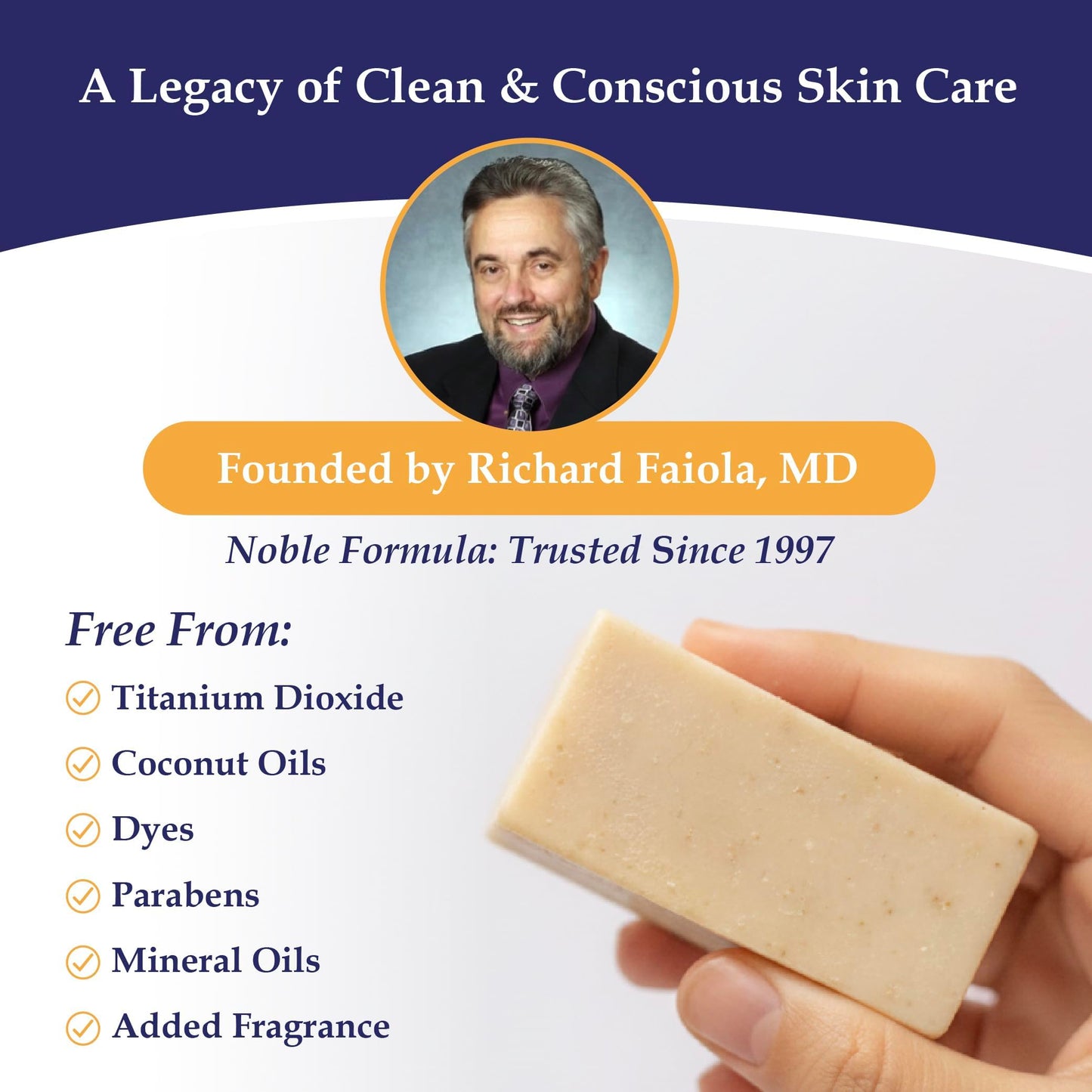 Noble Formula 2% Pyrithione Zinc Bar Soap for Flaky, Itchy Skin, 3 Bars