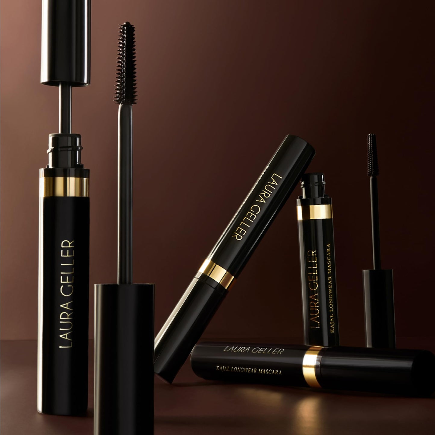 LAURA GELLER NEW YORK Kajal Longwear Mascara – Brown – Volumizing, Lengthening, & Defining Mascara - Smudge‑Proof & Flake‑Proof Wear, Buildable Formula