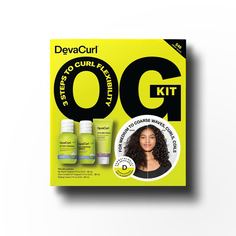DevaCurl OG Kit | Original Curl Routine | No Poo Original | One Condition Original | Styling Cream | Travel Sizes