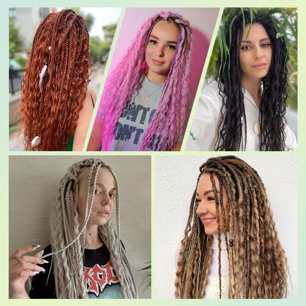 Pouweney 24inch 10PCS Clip in Dreadlock Extensions Full Sets,40 Strands chacobrown Synthetic Clip-in Dreads Extensions for Women,100% Handmade Soft Thin 0.6cm Width Dreadlocks.