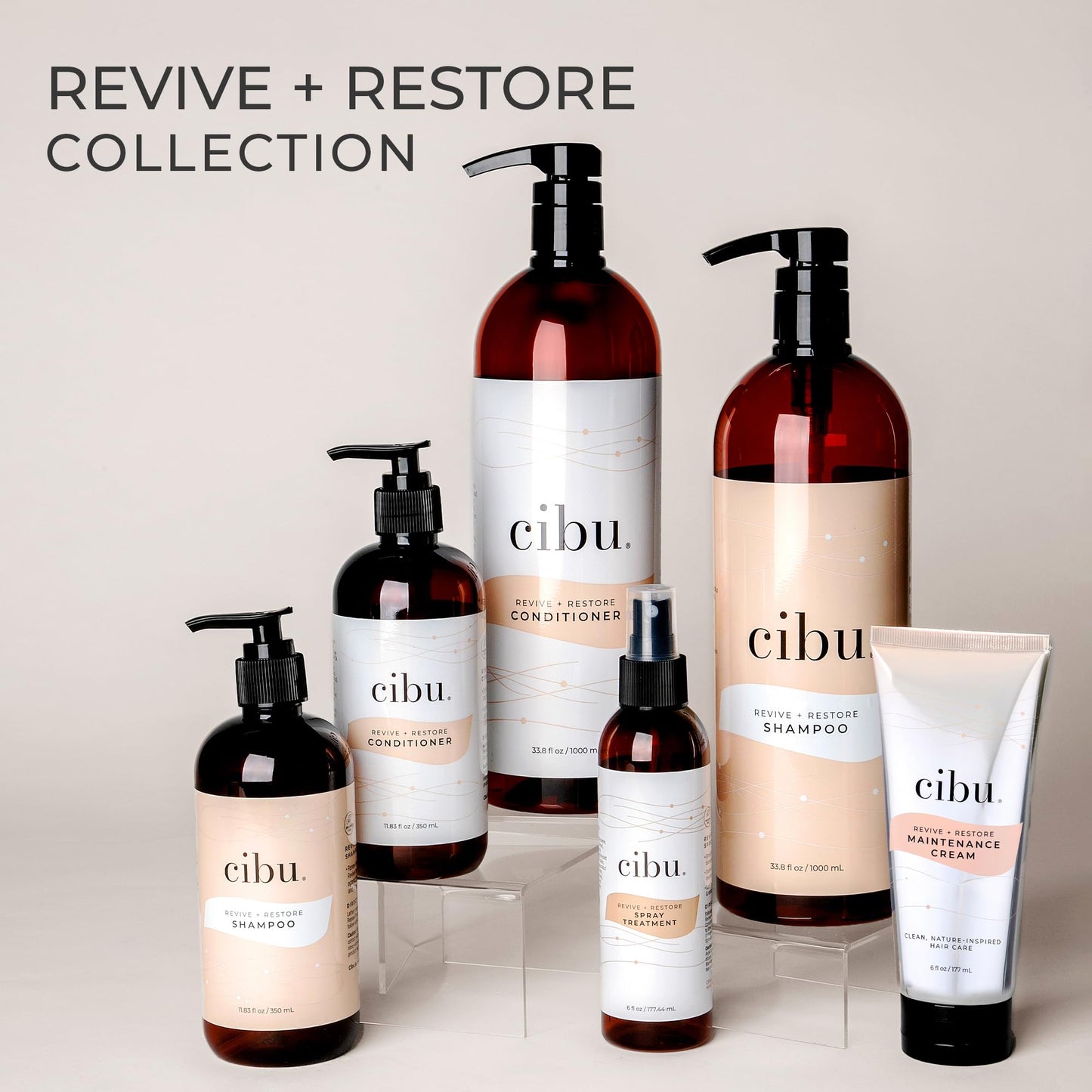 CIBU Revive and Restore Maintenance Cream - Heat Protectant for Hair with Oleic Acid, Linoleic Acid, Vitamin E - Heat Protectant Cream to Fortify, Strengthen & Smooth Hair Strands - 6oz