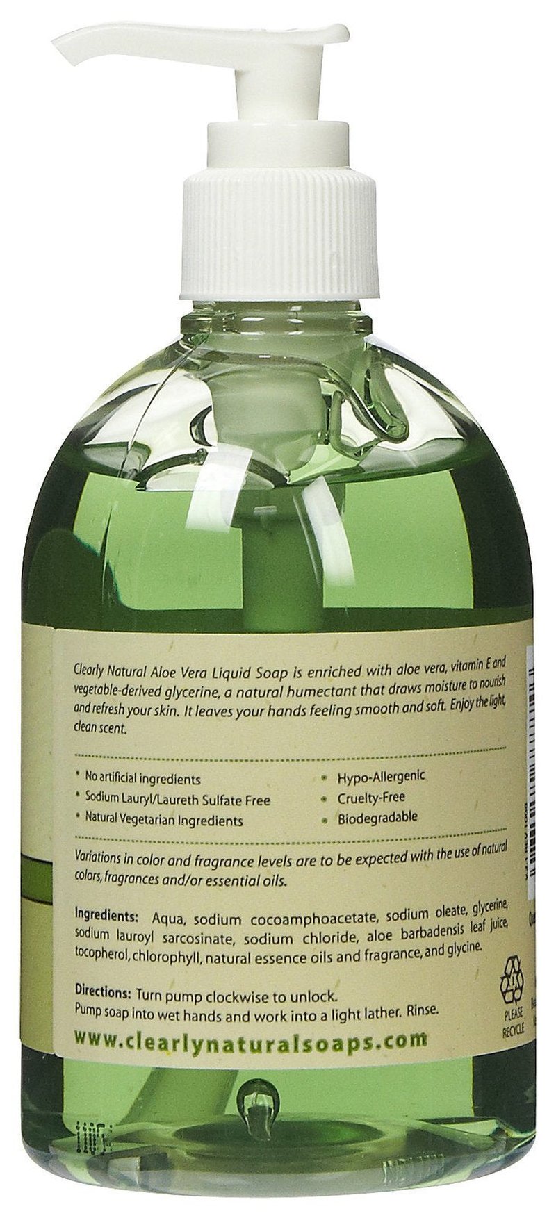 Clearly Natural Liquid Hand Soap with Aloe Vera - 12 oz (Pack of 2)