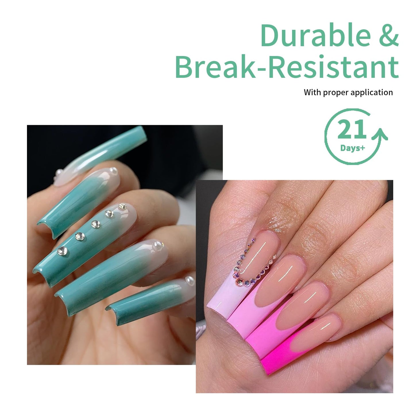 Cycullinyt 250pcs Sculpted XXLong Square Soft Gel Nail Tips, Professional False Nail Tips with Box - 10 Sizes Full Cover Clear Acrylic Press On Fake Nails for Extension Manicure Salon DIY at Home