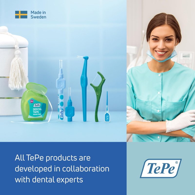 TePe Bridge and Implant Floss for Dental Implants, Bridges, and Braces, Dental Flossers, 30 Pieces