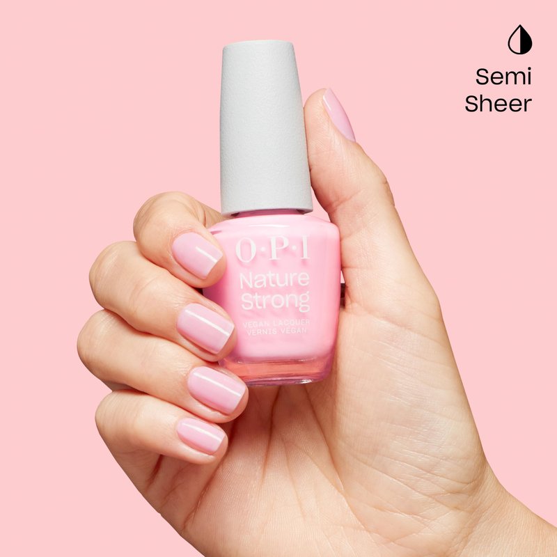OPI Nature Strong Blossom Into Awesome | Semi-Sheer Soft Warm Pink Crème Natural Origin Nail Polish LE | Plant Based, Vegan, Cruelty Free