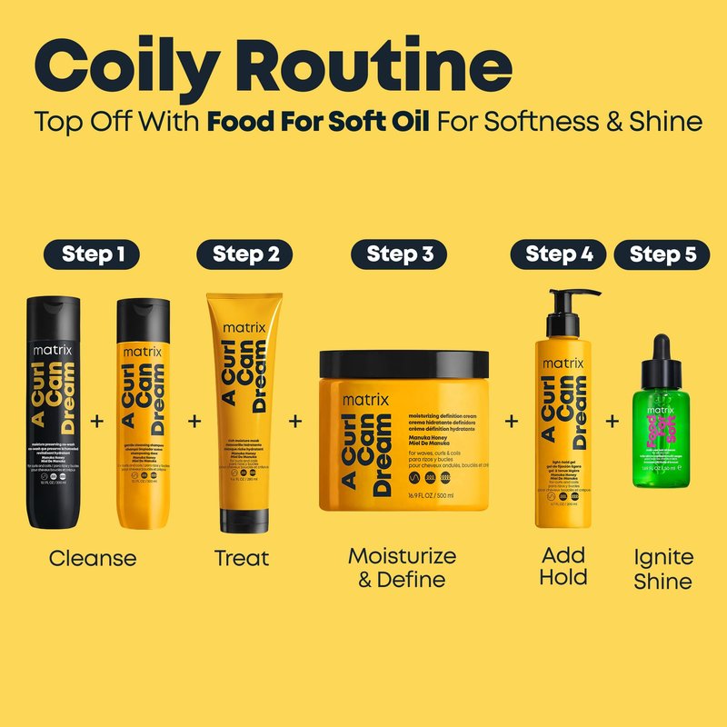 Matrix A Curl Can Dream Light-Weight Hair and Scalp Oil For Curly & Coily Hair - Controls Frizz, With Manuka Honey Extract, Silicone-Free, 4.4 Fl Oz