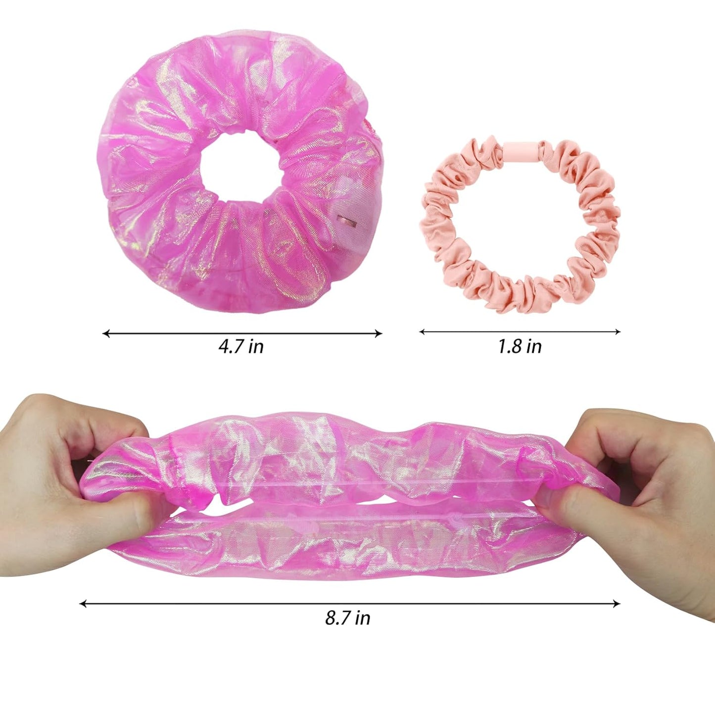 Light Up Scrunchies - 30 Pcs LED Glow in the Dark Hair Ties | Satin Elastic for Parties & Festivals