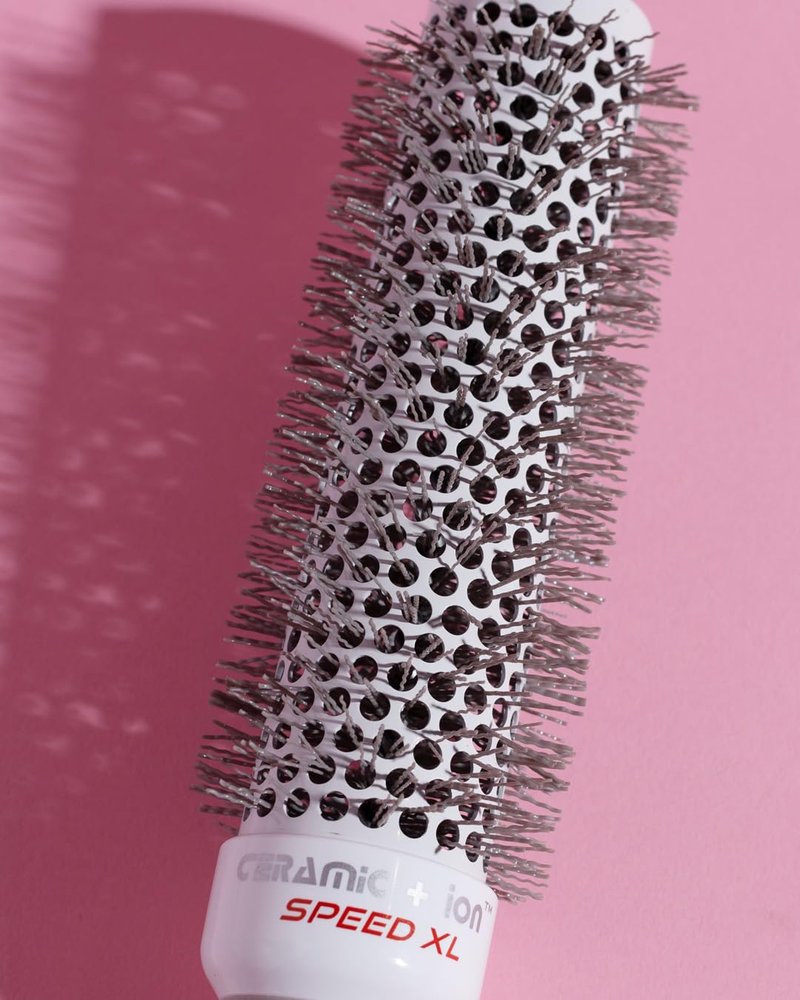 Olivia Garden Ceramic Ion Speed XL - Extra-Long Round Thermal Hair Brush | Professional Blowout Tool for Normal to Thick Hair
