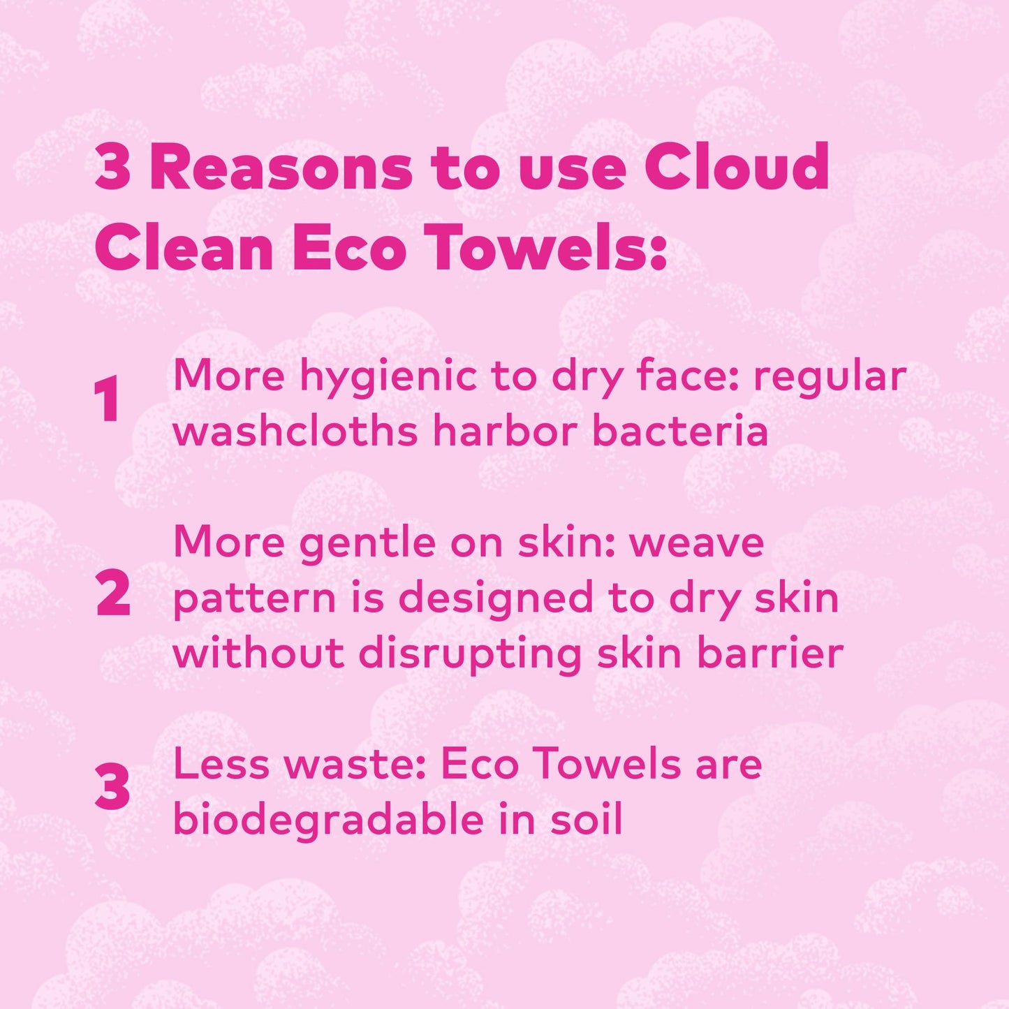 MakeUp Eraser Cloud Clean Eco Towelettes, Certified 100% USDA Biobased Face Towel, Biodegradable Disposable Face Towelette, Dry Wipe Made From Ultra Soft, 100% Eucalyptus Fibers, 60ct., 1 pack