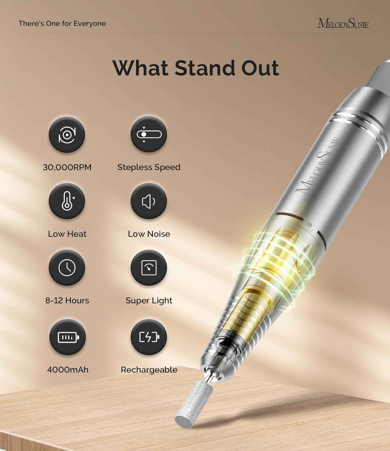 Professional Nail Drill 30000 RPM with All-in-One Brush Set by MelodySusie