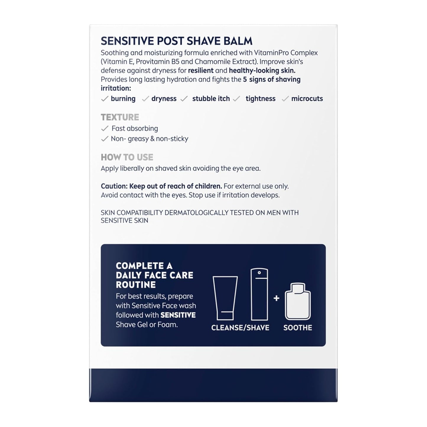 NIVEA MEN Post Shave Balm for Sensitive Skin - Alcohol Free, VitaminPro Complex | 3.3 Fl Oz