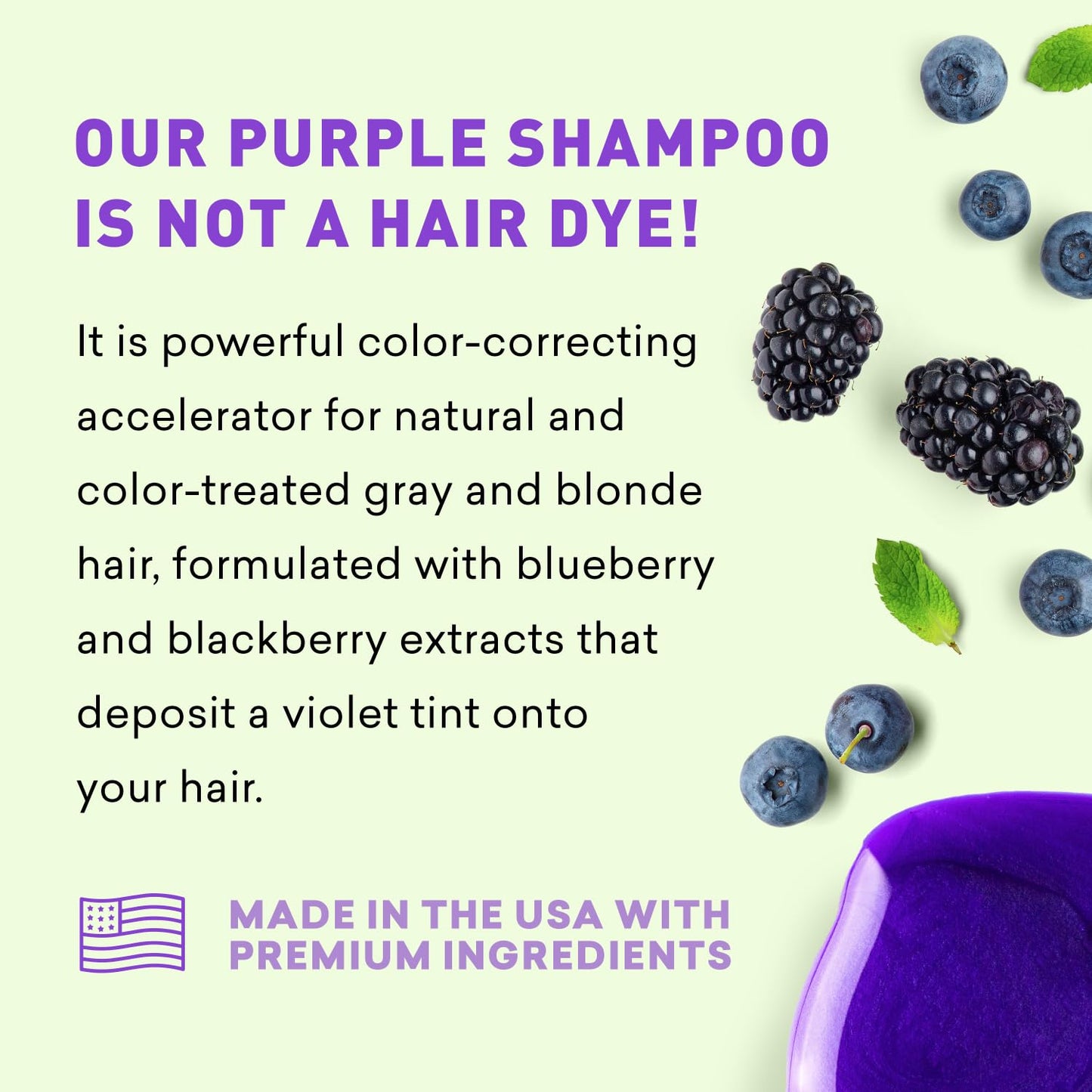 Purple Toning Shampoo for Blonde, Gray & Bleached Hair - Eliminate Brassiness, Boost Shine | 8 oz, Sulfate-Free, Paraben-Free