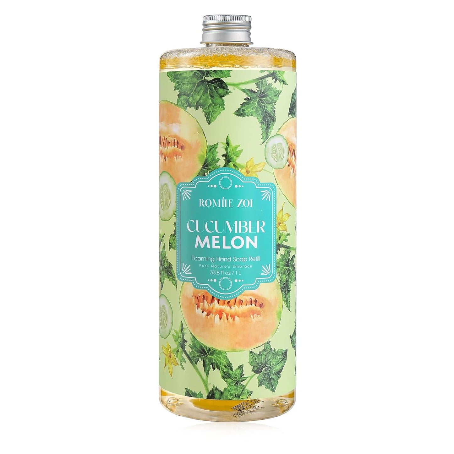 Tomato Vine Foaming Hand Soap Refill Set – 3 Pack (33.8 Fl Oz Each) – Chemical-Free & Moisturizing with Refillable Dispenser for Kitchen & Bathroom