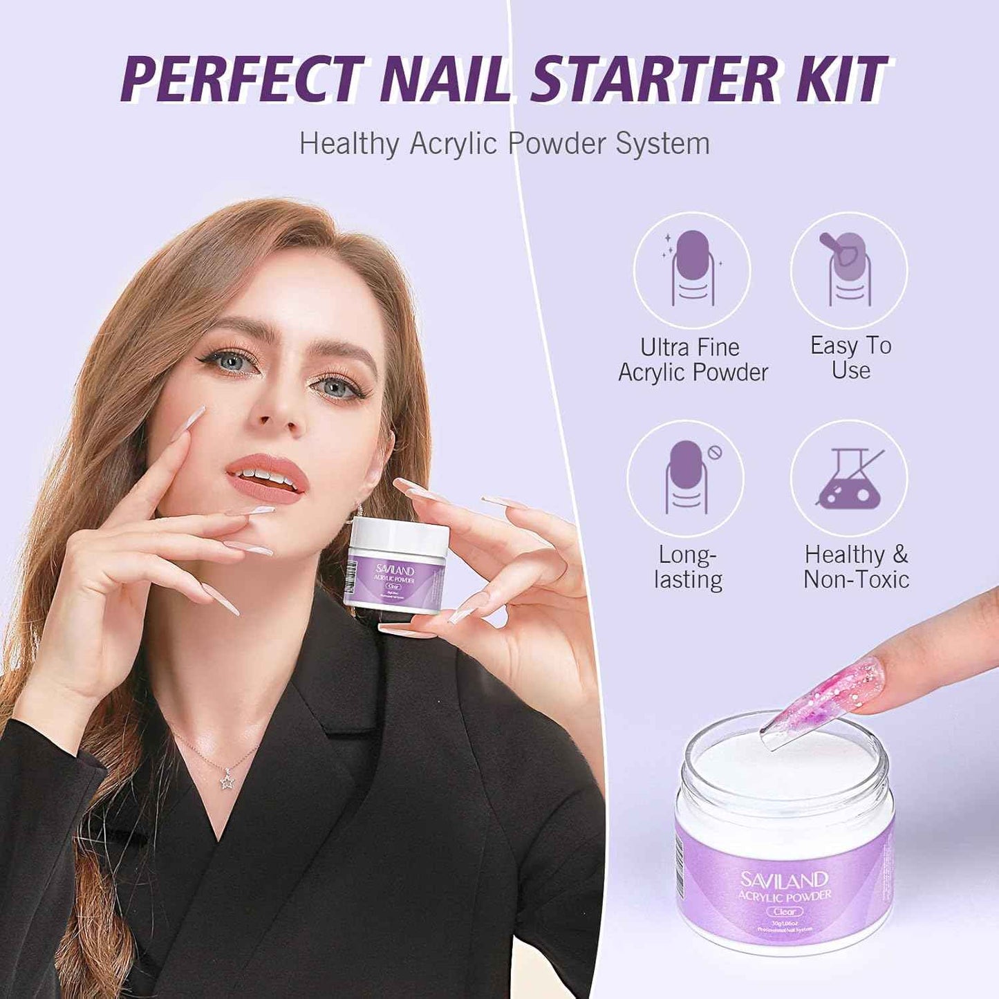 Acrylic Nail Kit Set - Complete Nail Art Supplies for DIY Manicure & Pedicure