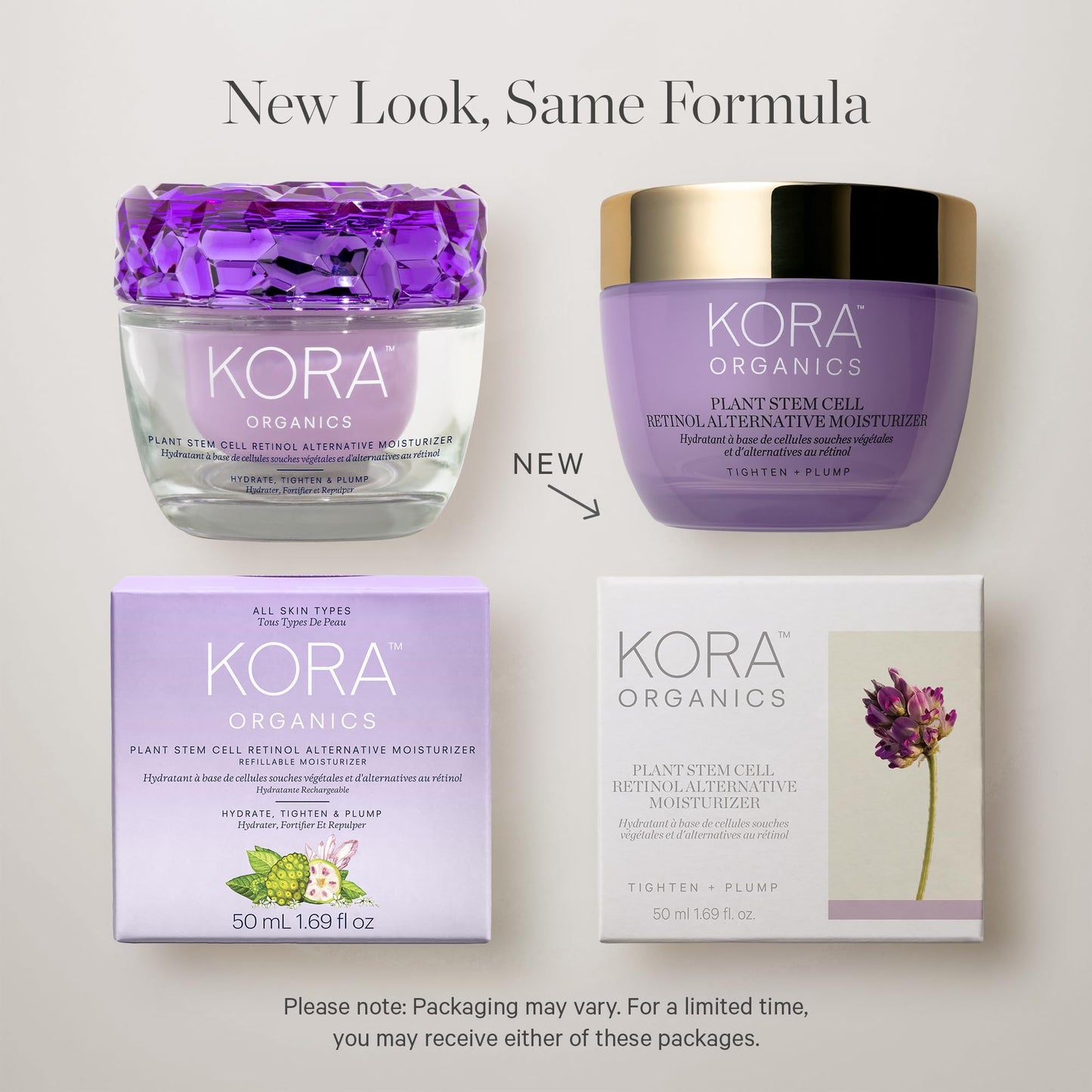KORA Organics Plant Stem Cell Retinol Alternative Moisturizer, Active Retinol Alternative Blend Smooths Wrinkles and Firms Skin