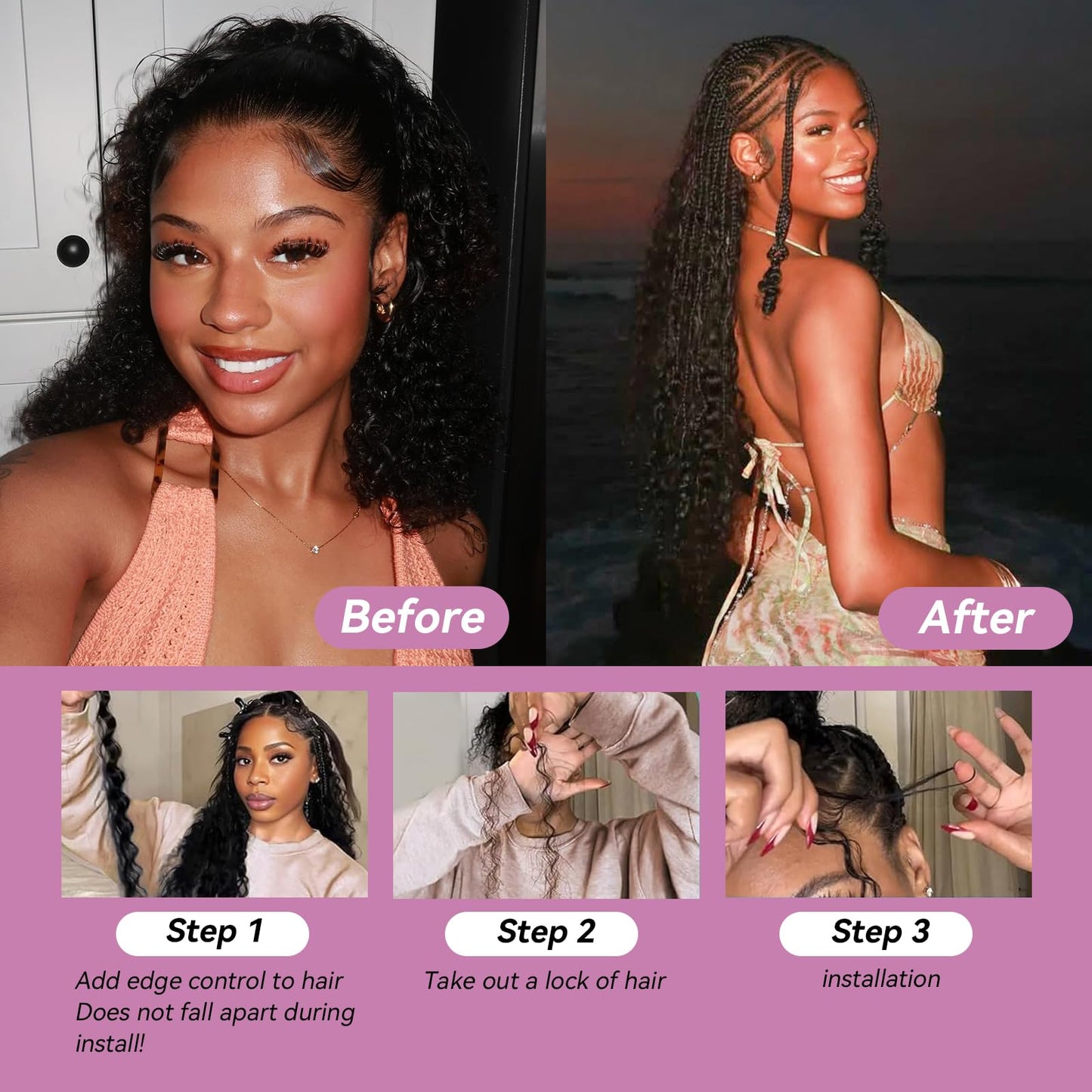 Human Braiding Hair for Boho Braids Human Boho Braiding Hair 1 Bundle 50g 30 Inch 12A Deep Wave Human Hair Bundles Boho Hair for Braiding No Weft Natural Color Bulk Boho Human Hair for Braiding