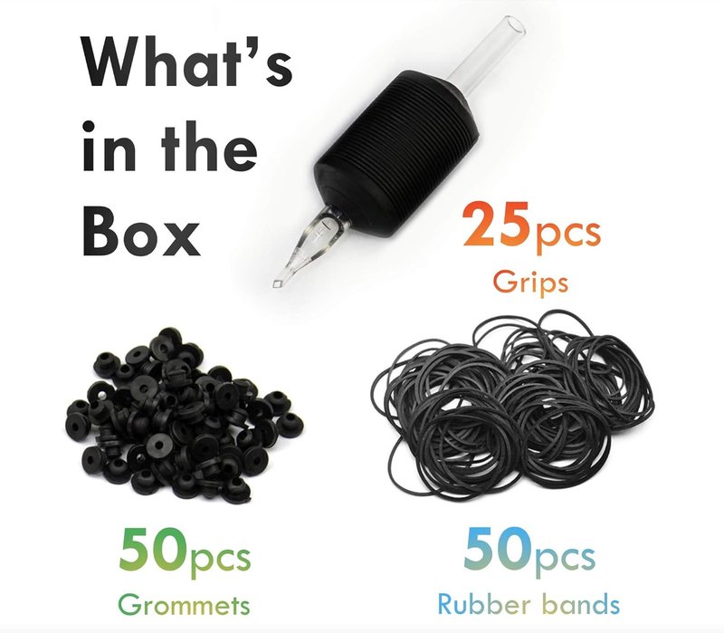 Clear Disposable Tubes - 25mm Ultra Premium with Black Silicone Grip | 25 Pack, Diamond Tip