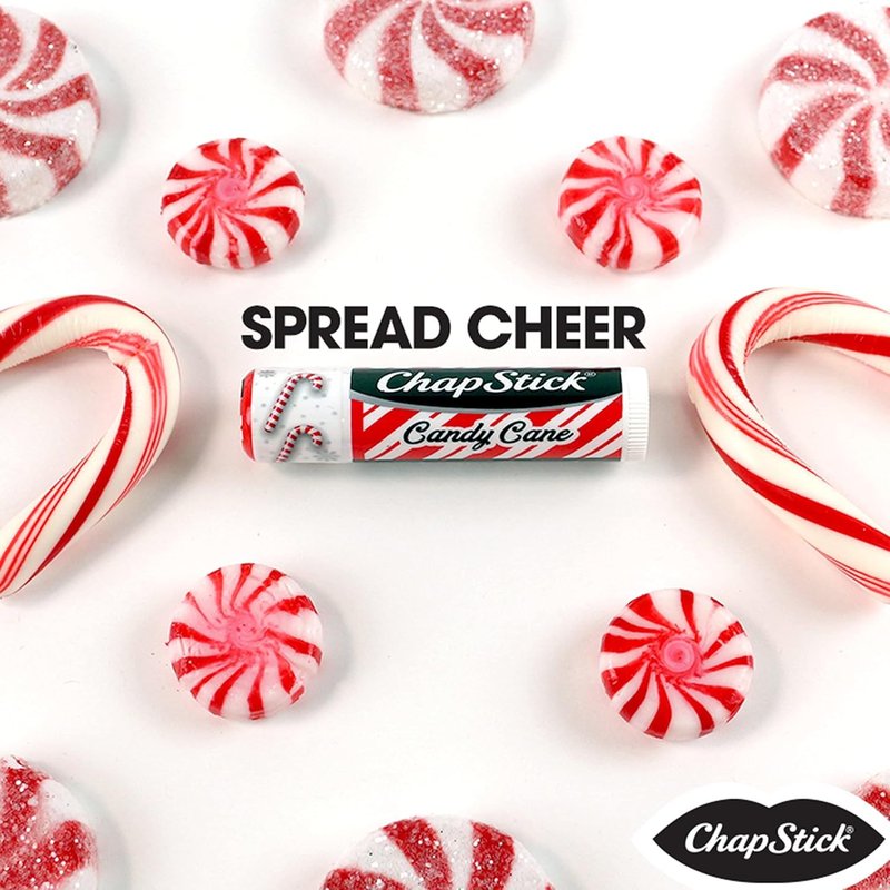 ChapStick Bulk Lip Balm, Candy Cane Packs (12 Sticks) – Fresh & Minty Lip Moisturizer, Stocking Stuffer, 0.15 Oz Ea