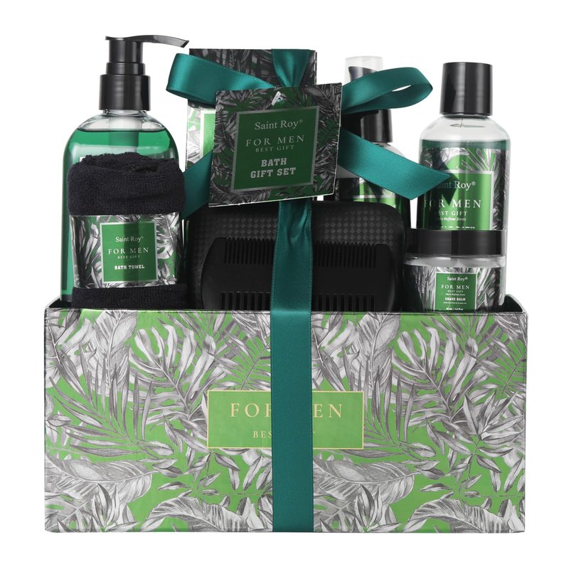 15Pcs Bath & Body Gift Set for Men, Fathers Gifts, Beard Grooming, Home Spa