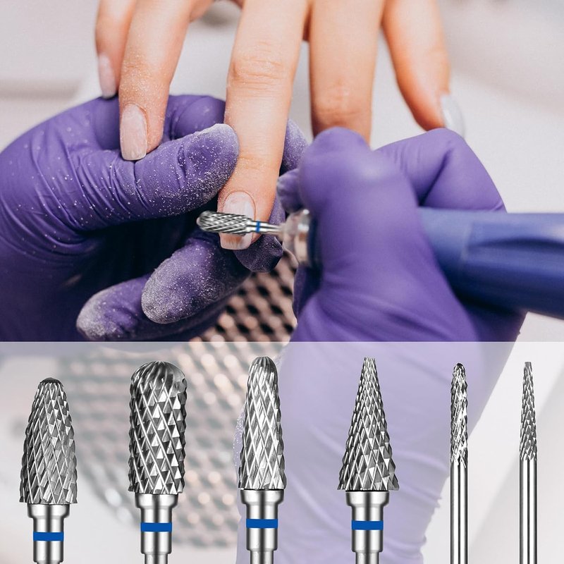 Professional 3/32 Inch Nail Drill Bits Set - Tungsten Carbide Cuticle Remover for Acrylic & Gel Nails | 6 Pack