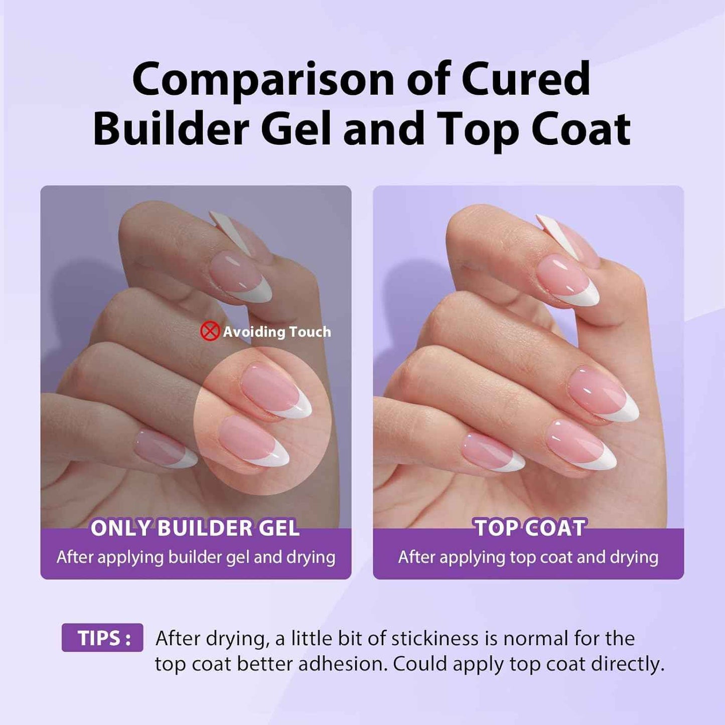 Builder Gel Top Coat Set - XS Short Square French Tip Press-On Nails by btartboxnails