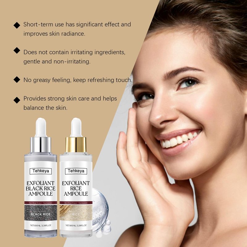 Peel Shot Glow Rice Ampoule Duo - Black & White Rice Exfoliating Facial Serum for All Skin Types, Hydrating & Brightening Treatment, 3.38 Fl Oz