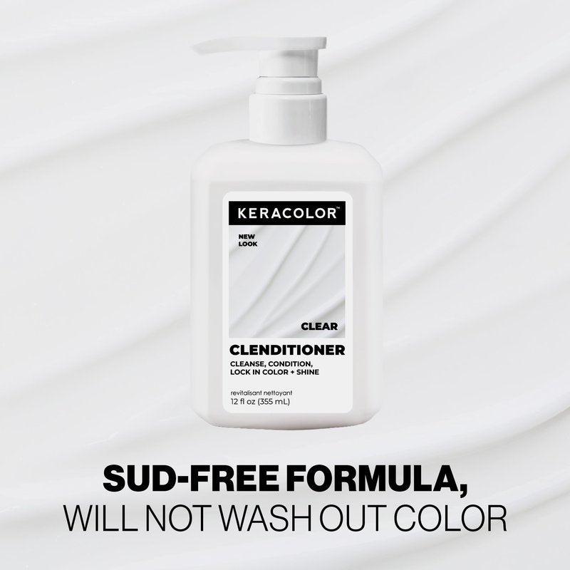KERACOLOR Clenditioner Cleansing Conditioner Color Safe Prevents Fade - Replaces Your Shampoo, Keratin Infused, 33.8 Fl Oz