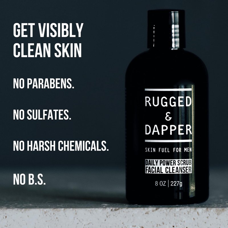RUGGED & DAPPER Face Wash for Men | Daily Exfoliating Mens Face Wash & Scrub | Deep Cleans Oily, Rough & Breakout-Prone Skin