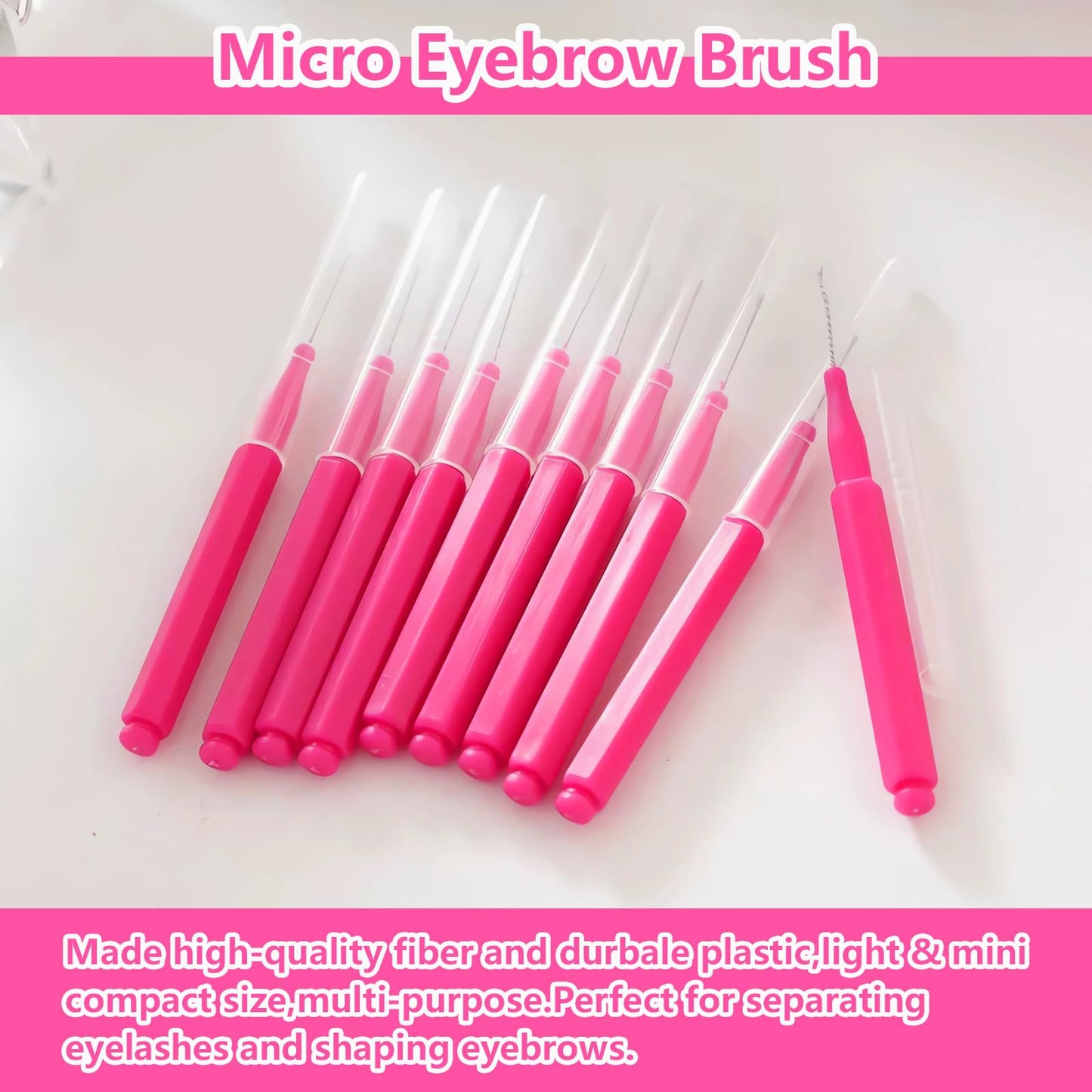 Micro Eyebrow Brush Set with Cap 50Pcs Eyelash Spoolies Comb Brow Lamination Brush Mini Spoolie For Eyelash Extensions Lash Lift Tools