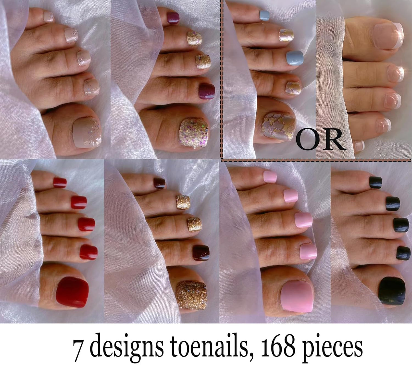 Press On Nails Kit - 672 Pieces, 28 Designs, Medium & Long Square/Almond, Includes Glue & Tools