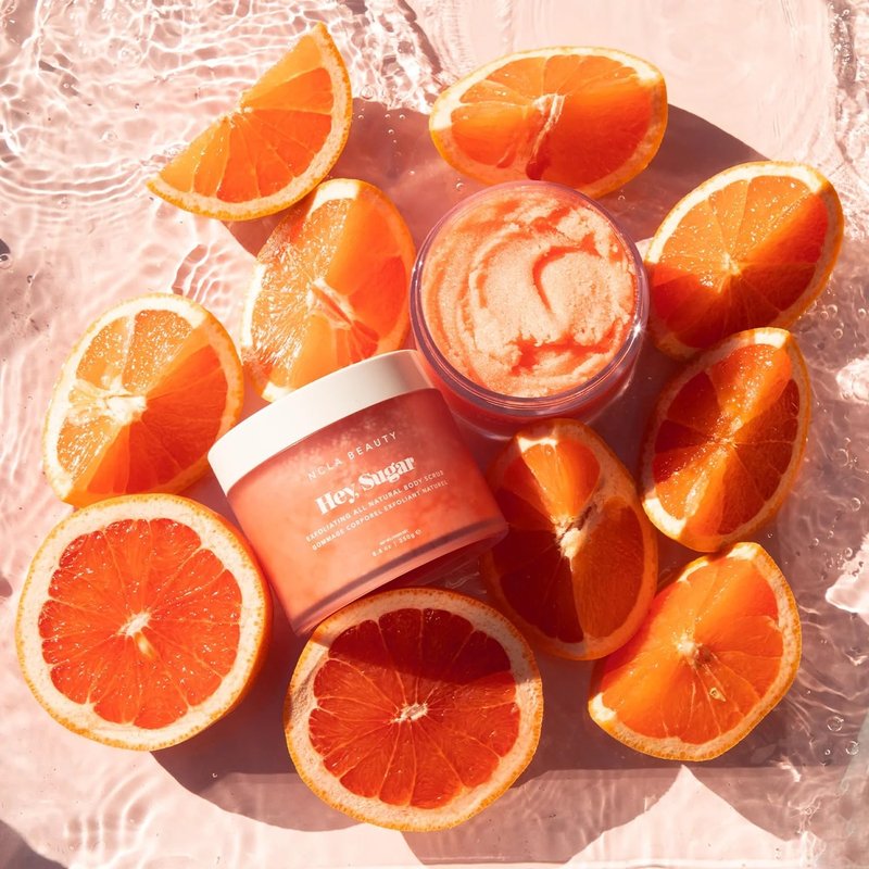 NCLA Beauty Hey Sugar All Natural Body Scrub - Moisturizing, Exfoliating Sugar Scrub - Shea, Cocoa, and Mango Butters - Pink Grapefruit - 8.8 oz