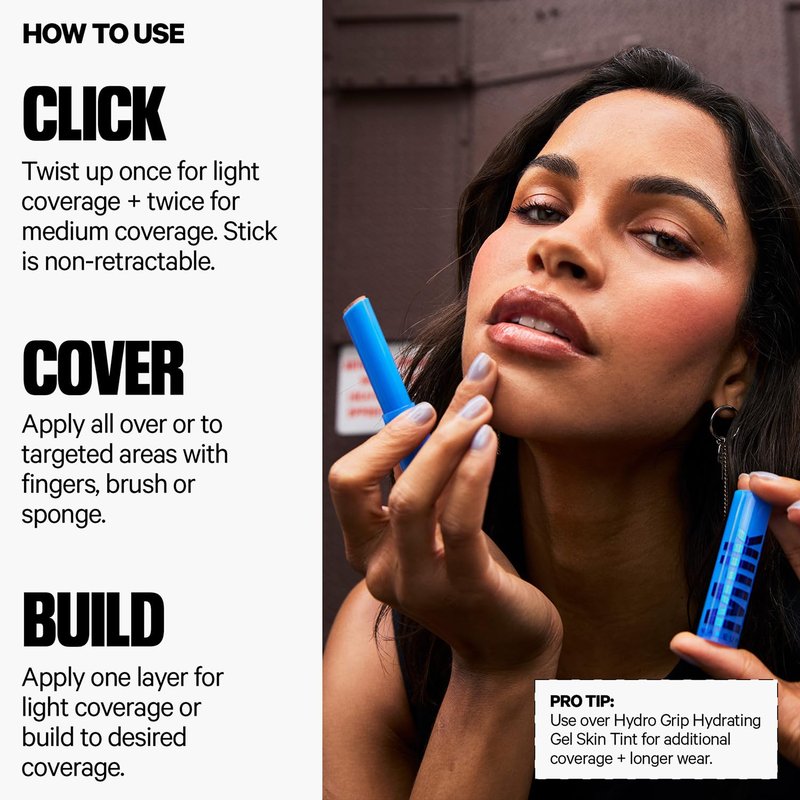 Milk Makeup Hydro Grip Gel Concealer with Hyaluronic Acid – 12HR Hydrating Concealer + Complexion Stick for Buildable Coverage with Dewy Finish – 5.5 Light Medium w/Warm Undertones, .1oz