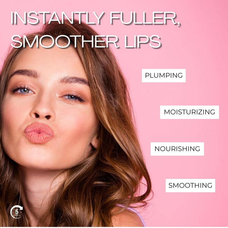 BEAUTICAL Instant Lip Plumper, Hydrating Lip Serum with Hyaluronic Acid, Guarana & Horse Chestnut Extract, Non-Sticky Moisturizing Lip Plumping Gloss, Anti-Aging Lip Care, 5ml
