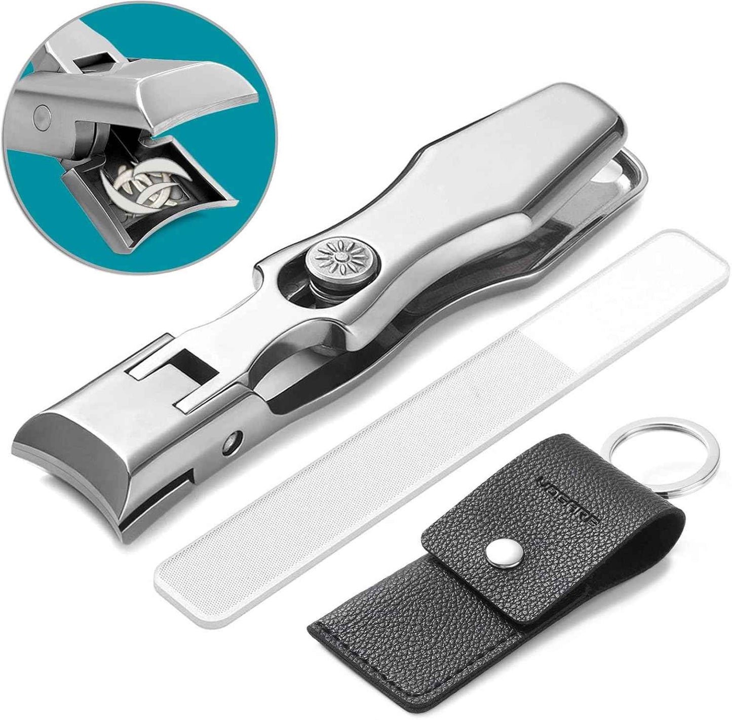 Heavy Duty Wide Jaw Nail Clippers Set - 3 Long Handle Tools for Toenails & Fingernails